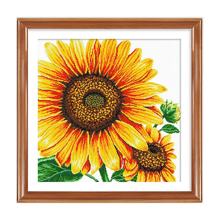 Blooming Sunflowers Stamped Cross Stitch Kit, 23.6" x 23.6"