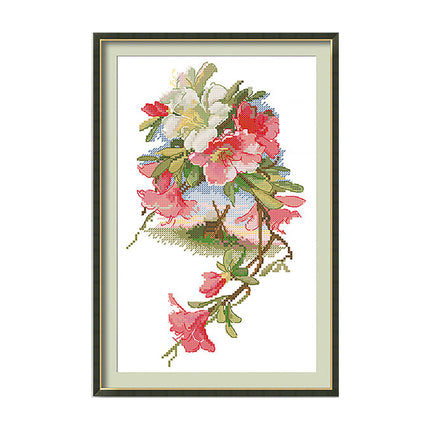 Spring Flowers Stamped Cross Stitch Kit, 32.7" x 57.1"