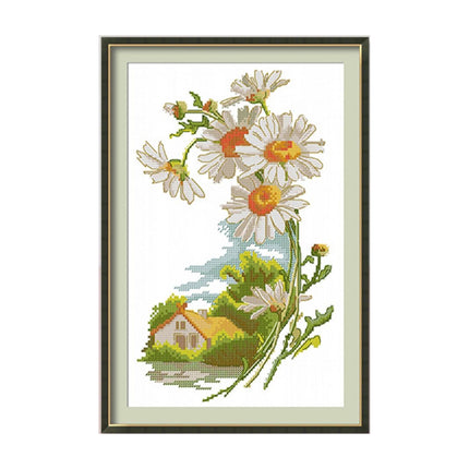 Spring Flowers Stamped Cross Stitch Kit, 32.7" x 57.1"