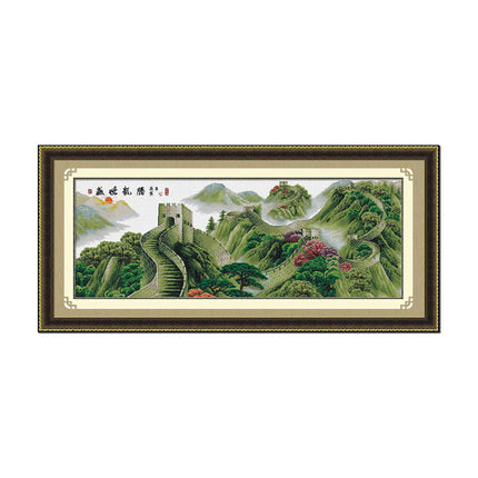 Great Wall of China Landscape Stamped Cross Stitch Kit, 76.8" x 29.5"