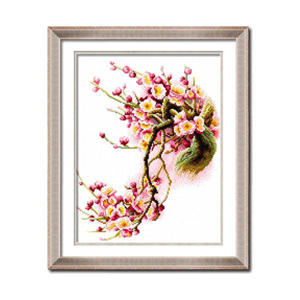 Fragrant Plum Blossoms Stamped Cross Stitch Kit, 15.7" x 18.9"