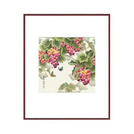 Grapes Abundance in Autumn Stamped Cross Stitch Kit, 23.6" x 23.6"