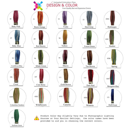 Color Variations Floss Embroidery Threads, Sold by Skein